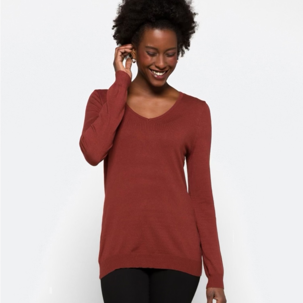 Maroon long sleeve top